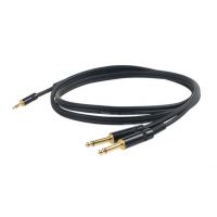 Cablu audio Y 5M Proel CHLP170LU5 , jack 3.5 tata stereo, 2xJack 6.3 tata mono, aurite, YongSheng