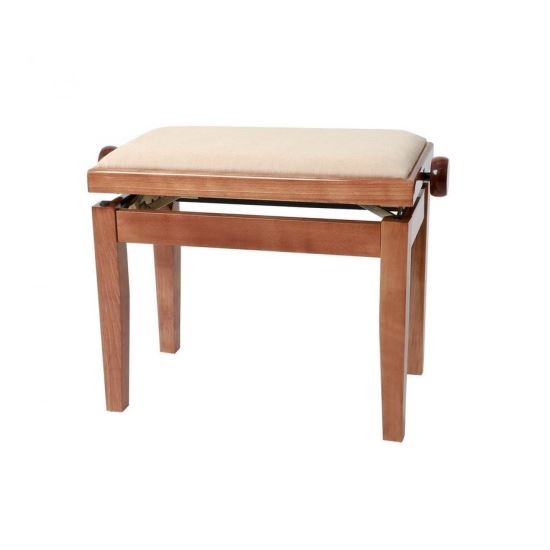 Scaun bancheta pian Gewa Deluxe 130.090 , cires lucios, sezut bej, velur