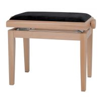 Scaun bancheta pian Gewa Deluxe 130.120 , natural mat, sezut negru, velur