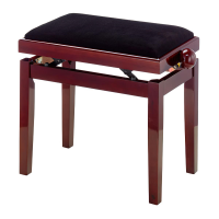 Scaun bancheta pian Thomann KB-15MP , mahon lucios, sezut negru, catifea