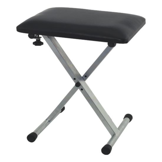 Scaun sintetizator Gewa KB-10SI , gri argintiu, pliabil, sezut negru, piele sintetica