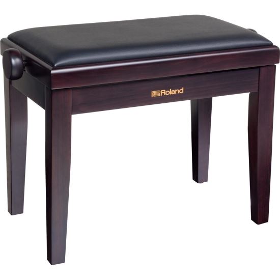 Scaun bancheta pian Roland RPB-200 RW , palisandru mat, sezut negru, piele sintetica