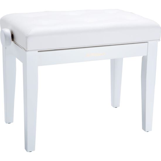 Scaun bancheta pian Roland RPB-300 WH , alb mat, sezut alb, captusit