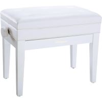 Scaun bancheta pian Roland RPB-400 PW , alb lucios, sezut negru, captusit, compartiment partituri