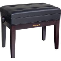 Scaun bancheta pian Roland RPB-400 RW , palisandru mat, sezut negru, captusit, compartiment partituri