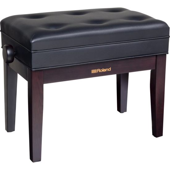 Scaun bancheta pian Roland RPB-400 RW , palisandru mat, sezut negru, captusit, compartiment partituri