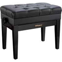 Scaun bancheta pian Roland RPB-500 PE , negru lucios, sezut negru, captusit, compartiment partituri