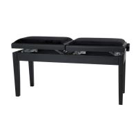 Scaun bancheta pian Gewa Deluxe Double 130.200 , negru mat, sezut negru, velur