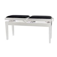 Scaun bancheta pian Gewa Deluxe Double 130.220 , alb mat, sezut negru, velur