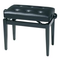 Scaun bancheta pian Gewa Deluxe 130.300 , negru lucios, sezut negru, piele sintetica