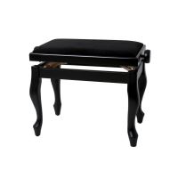 Scaun bancheta pian Gewa Deluxe Classic 130.320 , negru mat, sezut negru, velur