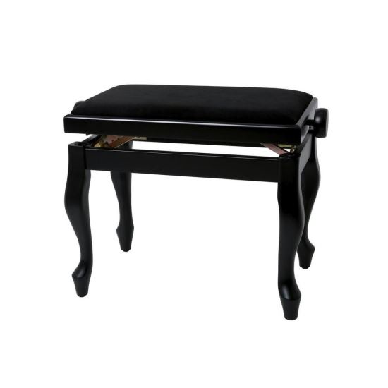 Scaun bancheta pian Gewa Deluxe Classic 130.320 , negru mat, sezut negru, velur