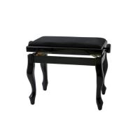Scaun bancheta pian Gewa Deluxe Classic 130.330 , negru lucios, sezut negru, velur