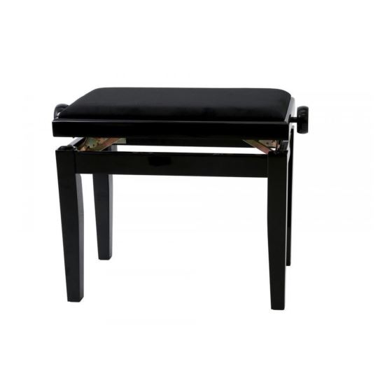 Scaun bancheta pian Gewa Superieur 130.620 , alb mat, sezut negru, catifea