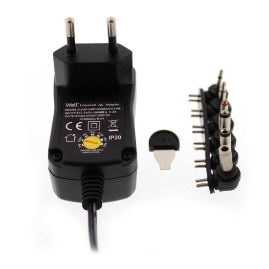 Alimentator AC/DC universal Well , comutatie, 600mA, 6 mufe