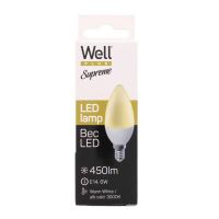 Bec LED lumanare E14 Well , 6W, 230V, lumina calda