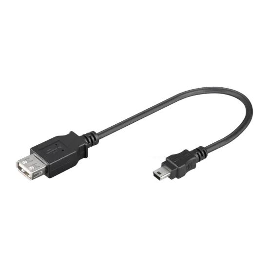 Cablu de date USB-USB mini trapez OTG , USB-A mama 2.0, USB-A mini tata 5P