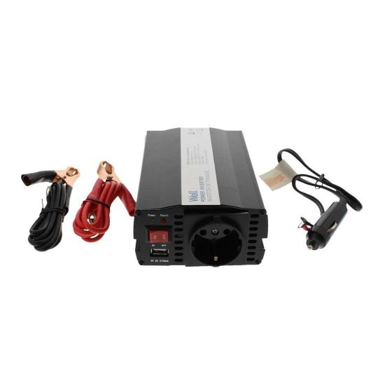 Invertor de tensiune auto cu USB Well , 24>220V, 300W