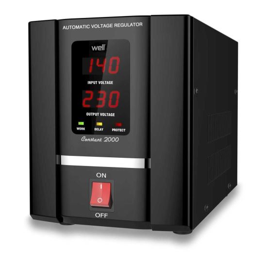 Stabilizator de tensiune 2000VA Well , 2KVA, automat, cu servo motor