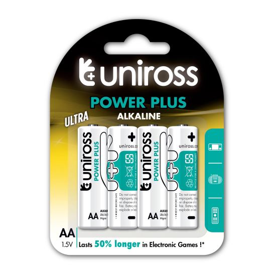 Baterie R6 AA Uniross Power Plus , 1.5V, alcalina
