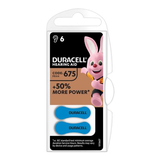 Baterie auditiva 675 Duracell PR44 , zinc-air, 1.45V, ZA675