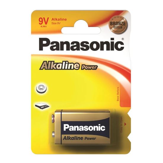 Baterie 9V 6LR61 Panasonic 6LR61 , alcalina, 9V, MN1604, 6LF22