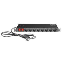 Prelungitor rack 1U Adam Hall 874716 , 16 prize, protectie, 2 intrerupatoare