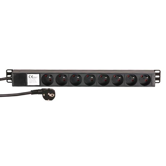 Prelungitor rack 1U Adam Hall 87478 , 8 prize, cu intrerupator