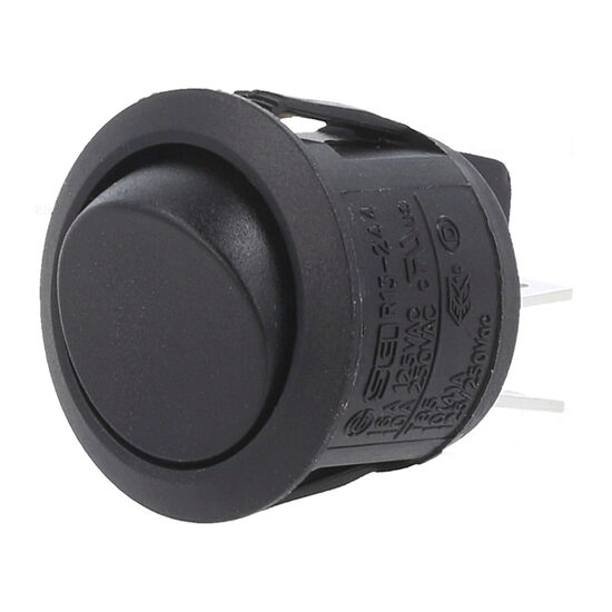 Intrerupator rocker R13244A02B, OFF-ON, 250VAC 10A, negru