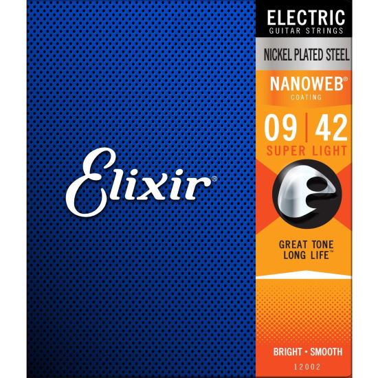 Corzi chitara electrica 09-42 Elixir Nanoweb 12002 nickel plated , medium, coated