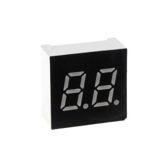 Afisaj LED dublu cu 7 segmente, 7mm, rosu, 30mcd