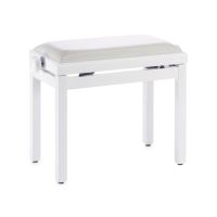 Scaun bancheta pian Discacciati 105SM, alb mat, sezut alb, piele sintetica