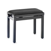 Scaun bancheta pian Discacciati 105SM, negru mat, sezut negru, catifea