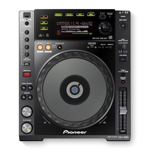 Player Pioneer DJ CDJ-850-K , rekordbox, jog mare, negru