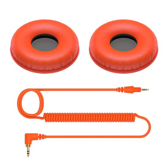 Cablu audio si pad-uri casti Pioneer DJ HC-CP08-M , HDJ-CUE1, portocaliu